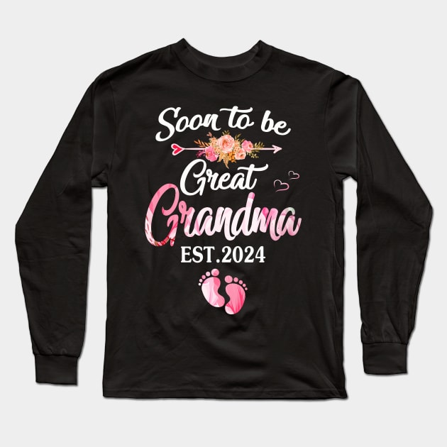 soon to be Great grandma 2024 Long Sleeve T-Shirt by Bagshaw Gravity